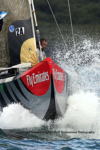 Azzurra (Italy) competes in the Louis Vuitton Trophy, Auckland, New Zealand, March 2010. Photo copyright Howard Wright 2010.