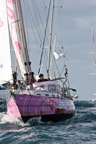 Round the world sailor Jessica Watson completes her epic voyage on her S&S 34 Ella's Pink Lady on Sydney Harbour Saturday May 15, 2010. Photo copyright Howard Wright, IMAGE Professional Photography. 