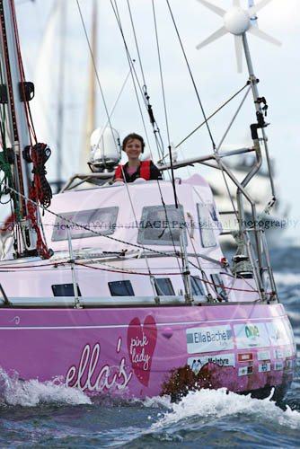 Jessica Watson and her S&S 34 Ella's Pink Lady on Sydney Harbour Saturday May 15, 2010. Photo copyright Howard Wright, IMAGE Professional Photography.