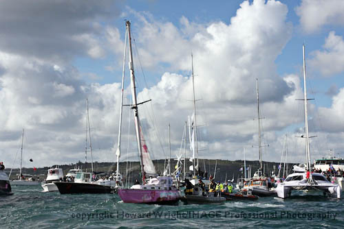 Jessica Watson and her S&S 34 Ella's Pink Lady on Sydney Harbour Saturday May 15, 2010. Photo copyright Howard Wright, IMAGE Professional Photography.