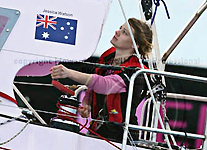 Round the world sailor Jessica Watson completes her epic voyage on her S&S 34 Ella's Pink Lady on Sydney Harbour Saturday May 15, 2010. Photo copyright Howard Wright, IMAGE Professional Photography.