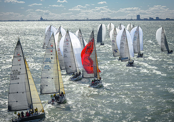 The Rolex Farr 40 fleet offshore Chicago. Photo copyright Kurt Arrigo for Rolex.