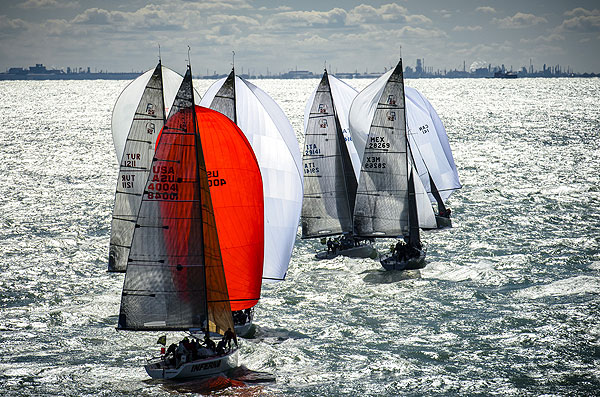 The Rolex Farr 40 fleet offshore Chicago. Photo copyright Kurt Arrigo for Rolex.