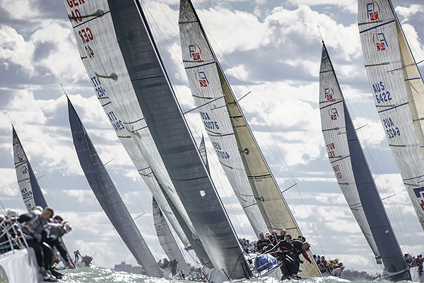 The Rolex Farr 40 fleet offshore Chicago. Photo copyright Kurt Arrigo for Rolex.