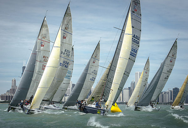 The Rolex Farr 40 fleet offshore Chicago. Photo copyright Kurt Arrigo for Rolex.