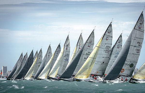 The Rolex Farr 40 fleet offshore Chicago. Photo copyright Kurt Arrigo for Rolex.