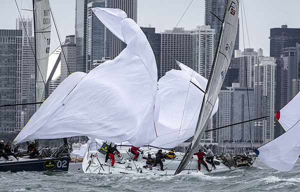 Kevin McNeil's Nightshift (USA 40076) with tactician Andrew Campbell from Annapolis MD, USA and Jim Richardson's Barking Mad (USA 50955) with tactician Hamish Pepper from Boston, MA, USA. Photo copyright Kurt Arrigo for Rolex.