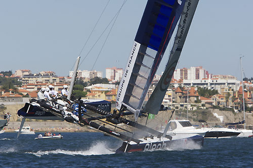 Bertrand Pacs Aleph at the America's Cup World Series, Cascais, Portugal, August 6-14, 2011. Photo copyright Morris Adant.