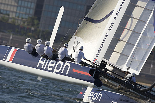 Bertrand Pacé’s Aleph at the America's Cup World Series, Cascais, Portugal, August 6-14, 2011. Photo copyright Morris Adant.