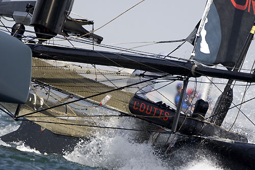 Russell Coutts' ORACLE Racing at the America's Cup World Series, Cascais, Portugal, August 6-14, 2011. Photo copyright Morris Adant.