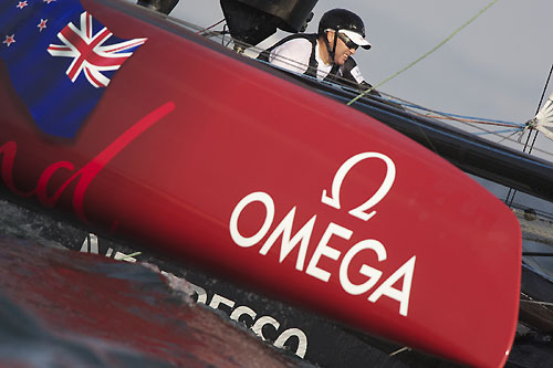 Dean Barker's Emirates Team New Zealand at the America's Cup World Series, Cascais, Portugal, August 6-14, 2011. Photo copyright Morris Adant.