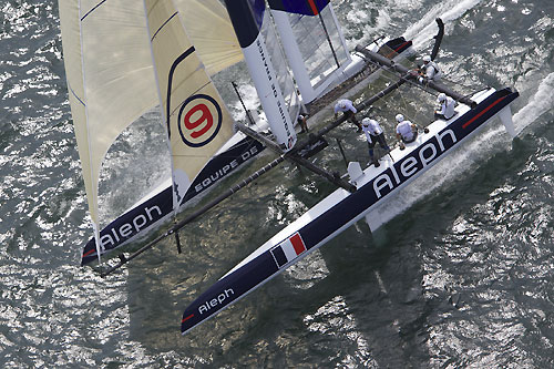 Bertrand Pacé’s Aleph at the America's Cup World Series, Cascais, Portugal, August 6-14, 2011. Photo copyright Morris Adant.