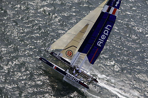 Bertrand Pacs Aleph at the America's Cup World Series, Cascais, Portugal, August 6-14, 2011. Photo copyright Morris Adant.