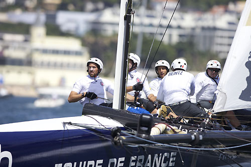 Bertrand Pacé’s Aleph at the America's Cup World Series, Cascais, Portugal, August 6-14, 2011. Photo copyright Morris Adant.