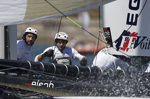 Bertrand Pacs Aleph at the America's Cup World Series, Cascais, Portugal, August 6-14, 2011. Photo copyright Morris Adant.