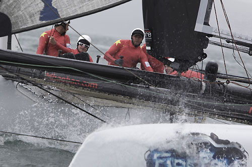 Charlie Ogletree's China Team at the America's Cup World Series, Plymouth, UK, September 10-18, 2011. Photo copyright Morris Adant.