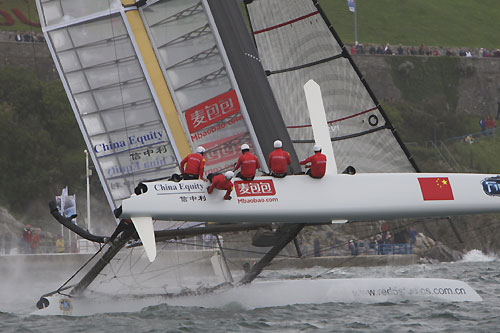 Charlie Ogletree's China Team at the America's Cup World Series, Plymouth, UK, September 10-18, 2011. Photo copyright Morris Adant.