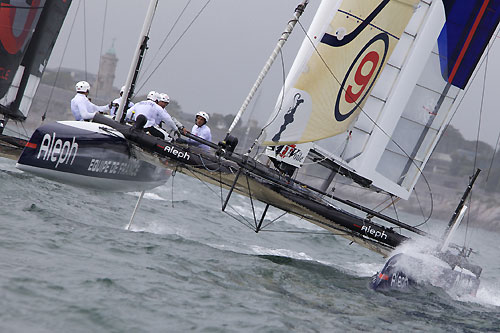 Bertrand Pac's Aleph at the America's Cup World Series, Plymouth, UK, September 10-18, 2011. Photo copyright Morris Adant.