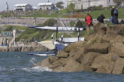 Bertrand Pacé's Aleph at the America's Cup World Series, Plymouth, UK, September 10-18, 2011. Photo copyright Morris Adant.