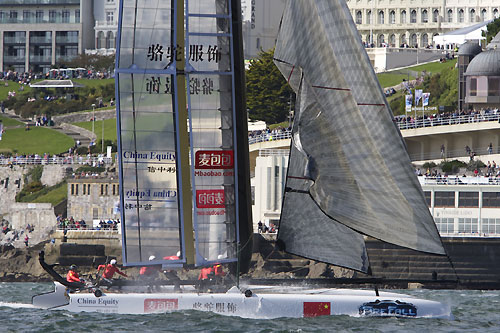 Charlie Ogletree's China Team at the America's Cup World Series, Plymouth, UK, September 10-18, 2011. Photo copyright Morris Adant.