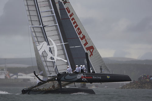 Terry Hutchinson's Artemis Racing at the America's Cup World Series, Plymouth, UK, September 10-18, 2011. Photo copyright Morris Adant.