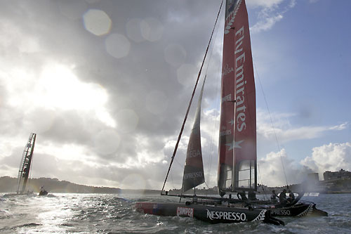 Dean Barker's Emirates Team New Zealand at the America's Cup World Series, Plymouth, UK, September 10-18, 2011. Photo copyright Morris Adant.