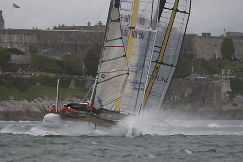 Charlie Ogletree's China Team at the America's Cup World Series, Plymouth, UK, September 10-18, 2011. Photo copyright Morris Adant.