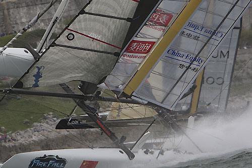 Charlie Ogletree's China Team at the America's Cup World Series, Plymouth, UK, September 10-18, 2011. Photo copyright Morris Adant.