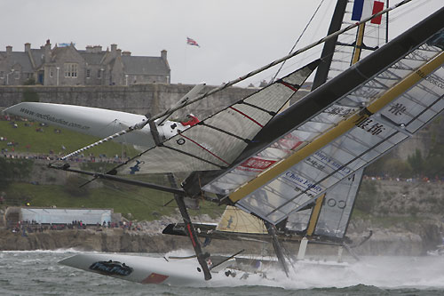 Charlie Ogletree's China Team at the America's Cup World Series, Plymouth, UK, September 10-18, 2011. Photo copyright Morris Adant.