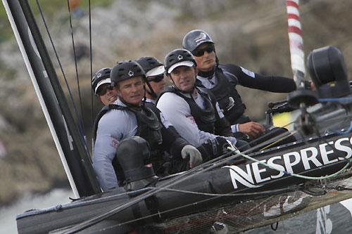 Dean Barker's Emirates Team New Zealand at the America's Cup World Series, Plymouth, UK, September 10-18, 2011. Photo copyright Morris Adant.